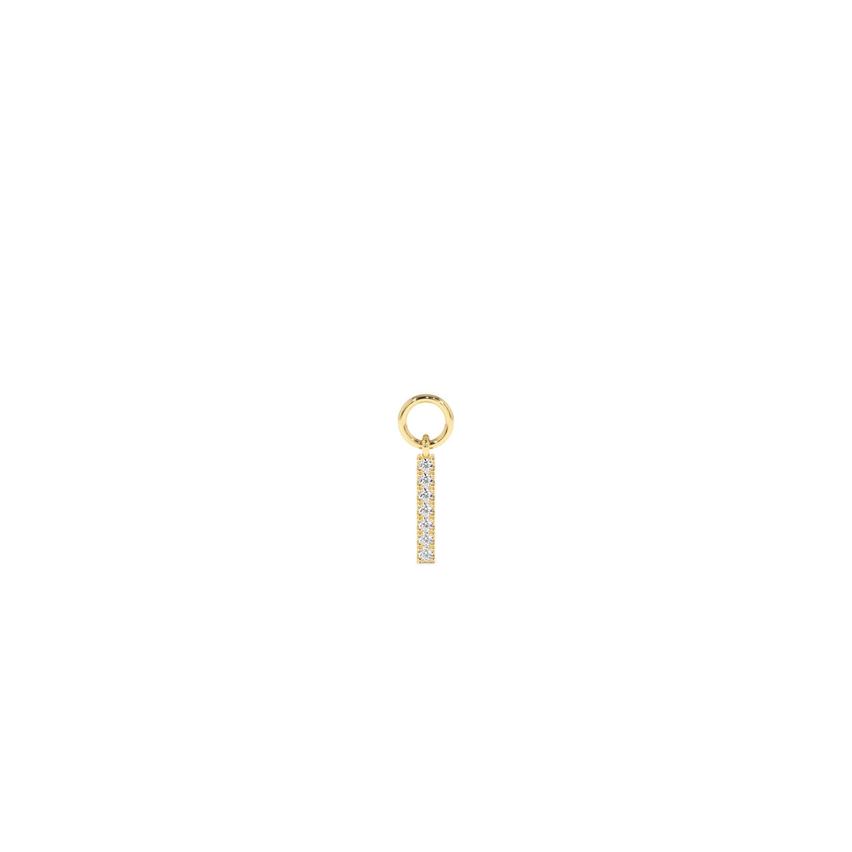 Diamond Bar Hoop Charm in 14K Gold — view 1