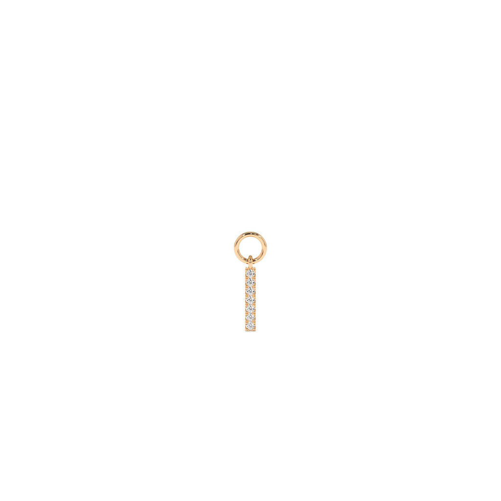 Diamond Bar Hoop Charm in 14K Gold — view 3