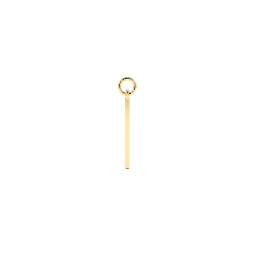 Solid Bar Hoop Charm in 14K Gold — view 1