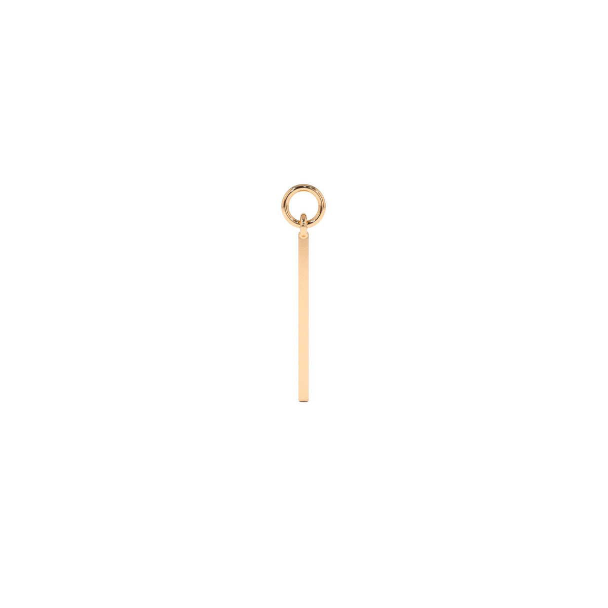 Solid Bar Hoop Charm in 14K Gold — view 3