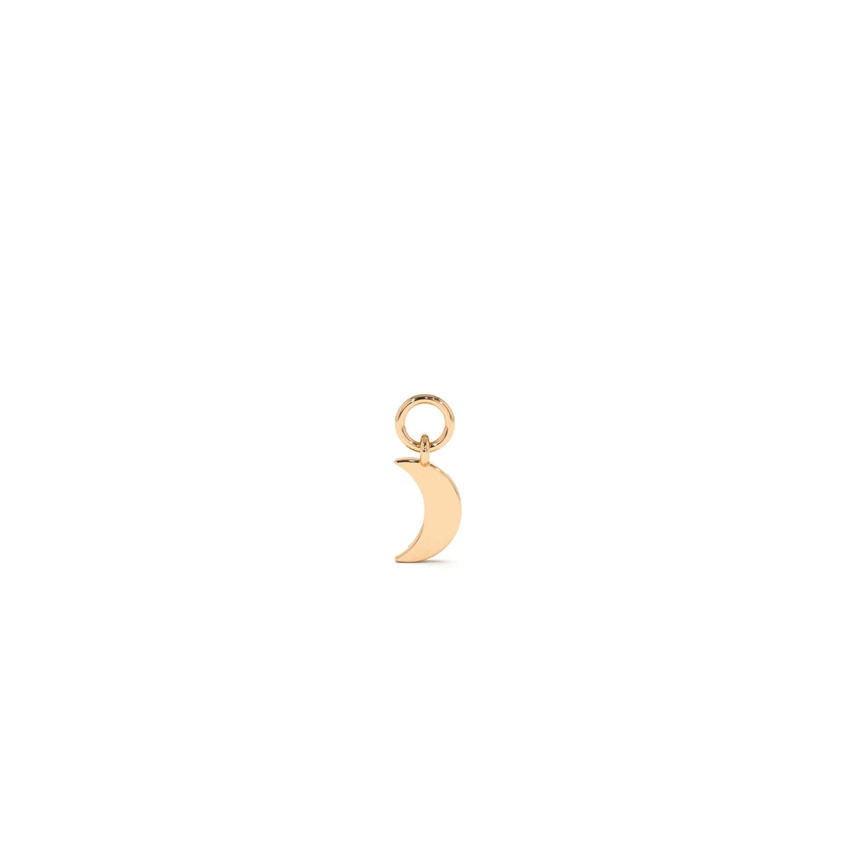 Solid Crescent Hoop Charm in 14K Gold — view 3