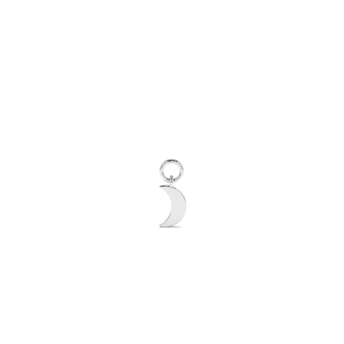 Solid Crescent Hoop Charm in 14K Gold — view 2