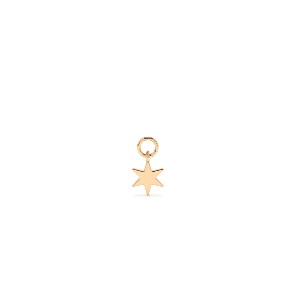 Solid Star Hoop Charm in 14K Gold — view 3