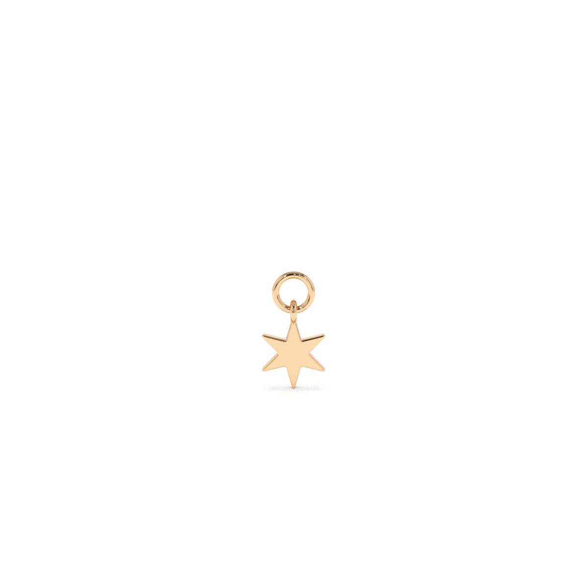 Solid Star Hoop Charm in 14K Gold — view 3