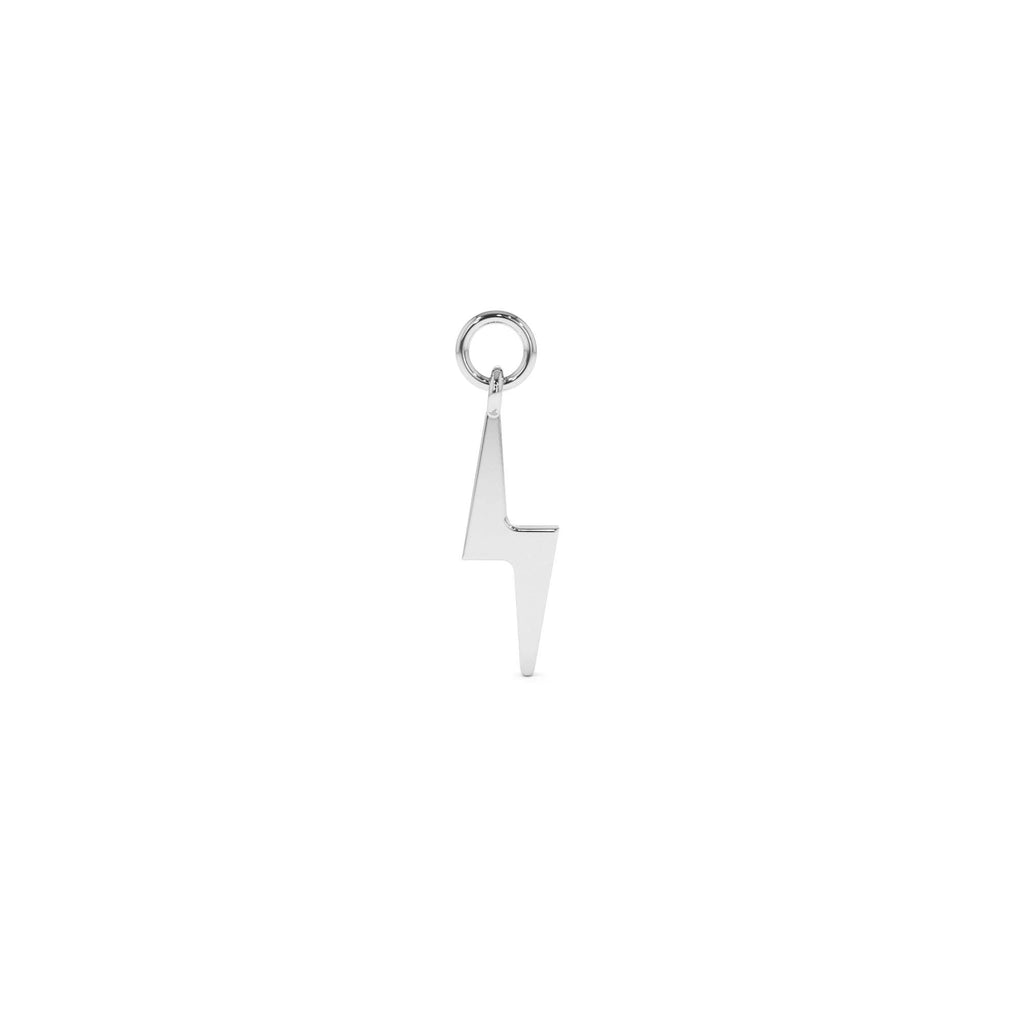 Solid Lightning Hoop Charm in 14K Gold — view 2