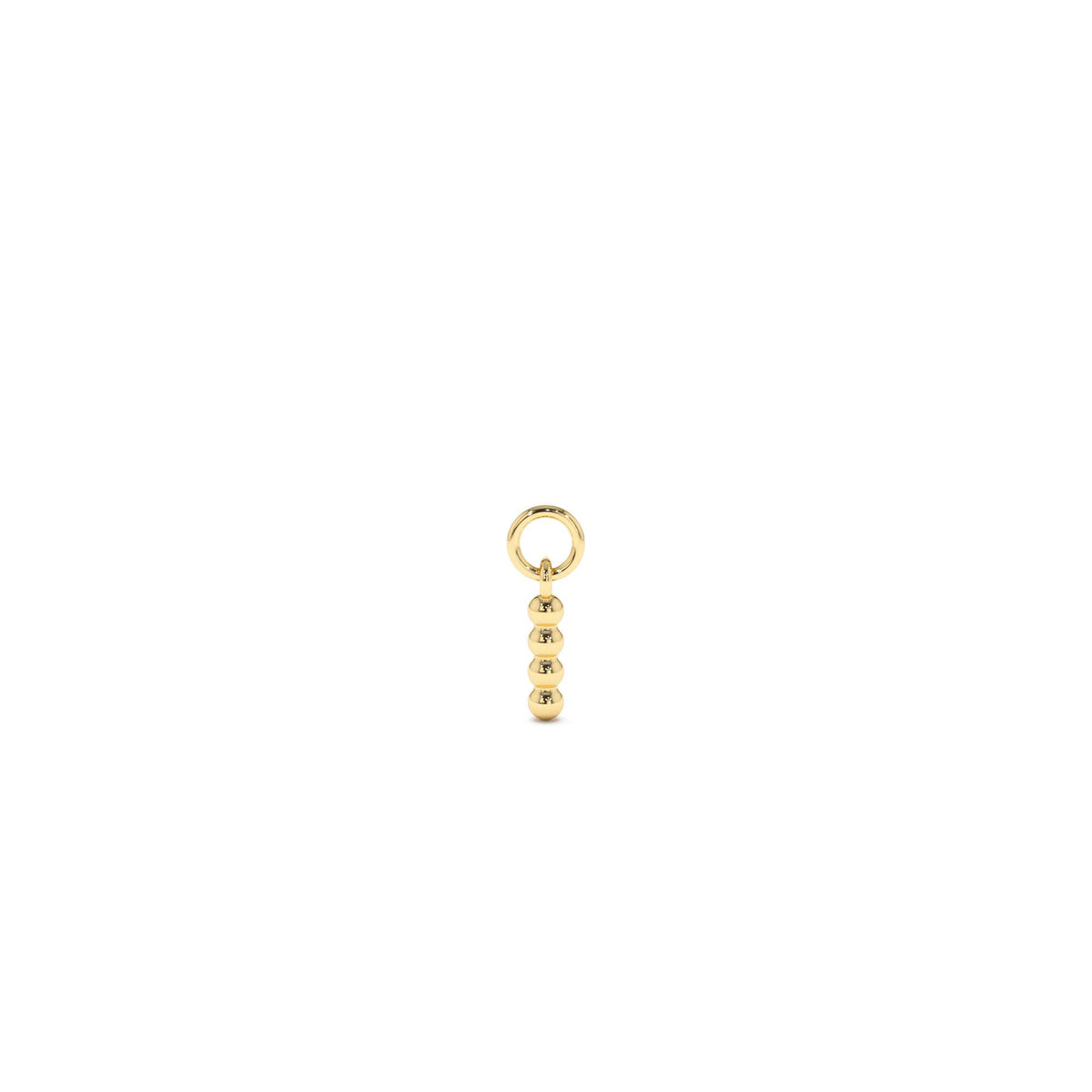 Beaded Hoop Charm in 14K Gold — view 1