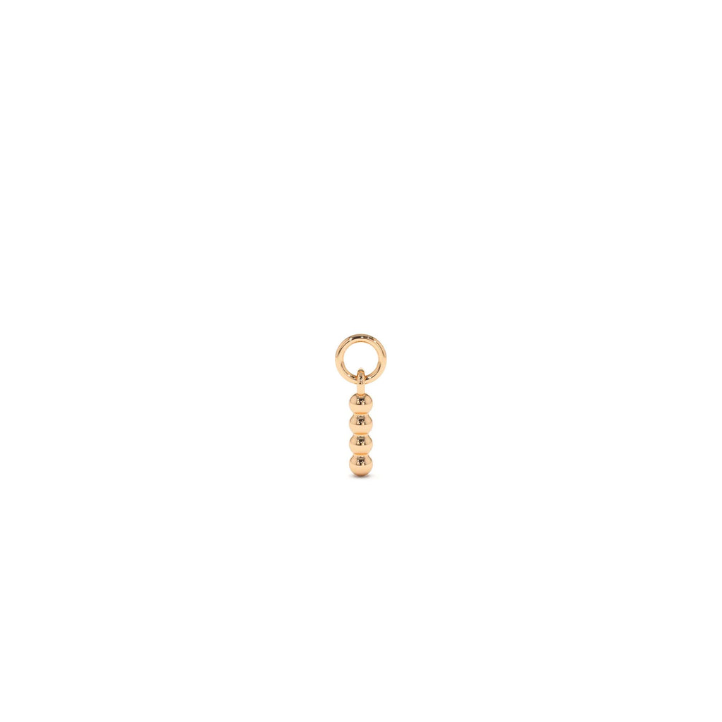 Beaded Hoop Charm in 14K Gold — view 3