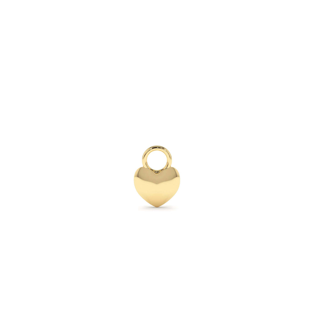 Dome Heart Hoop Charm in 14K Gold — view 1