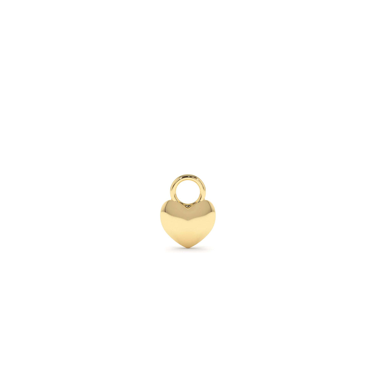 Dome Heart Hoop Charm in 14K Gold — view 1
