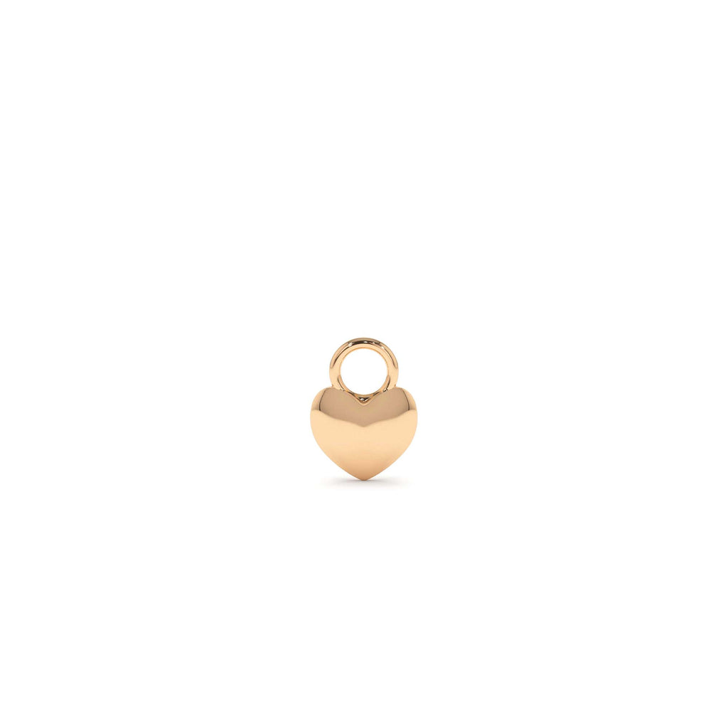 Dome Heart Hoop Charm in 14K Gold — view 3