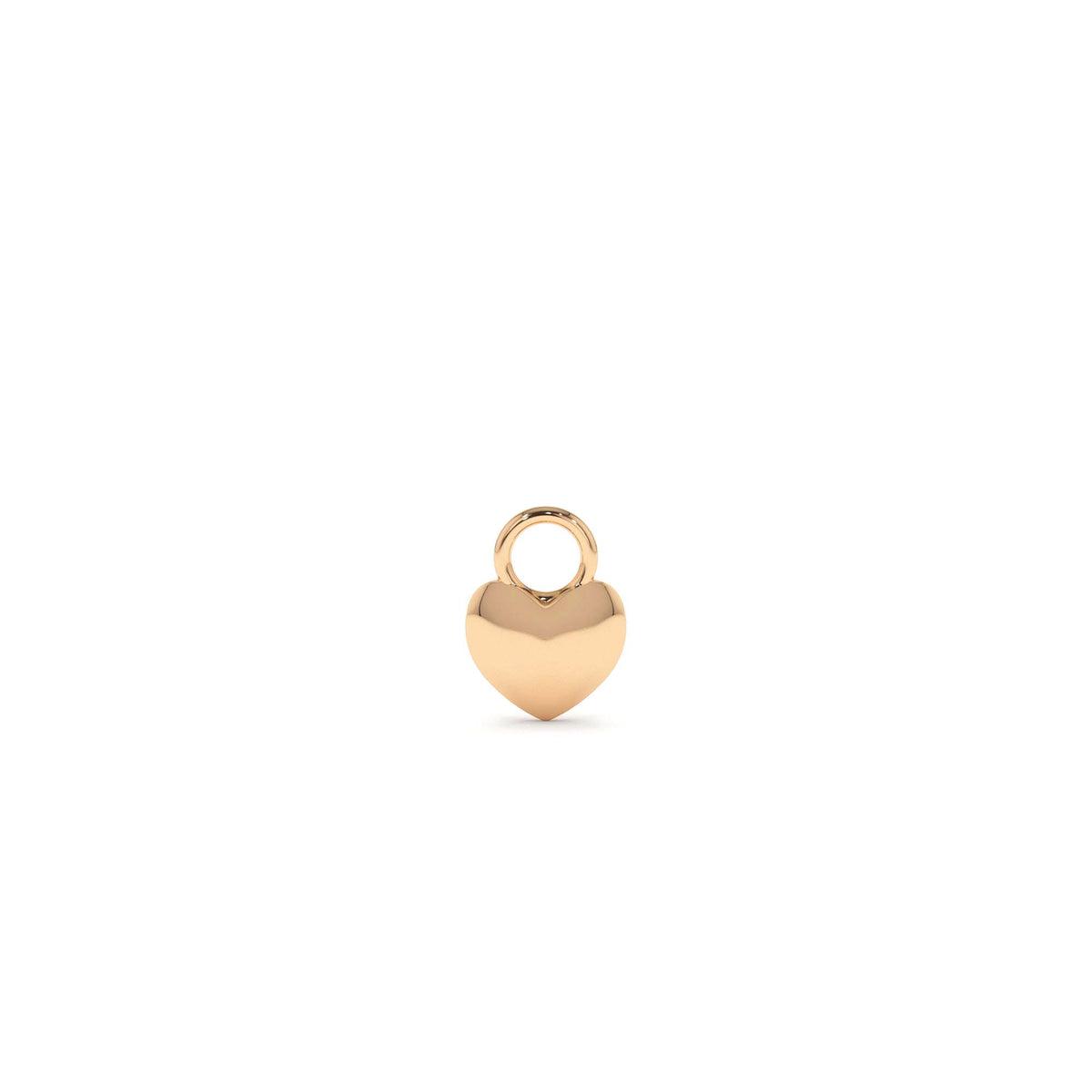 Dome Heart Hoop Charm in 14K Gold — view 3