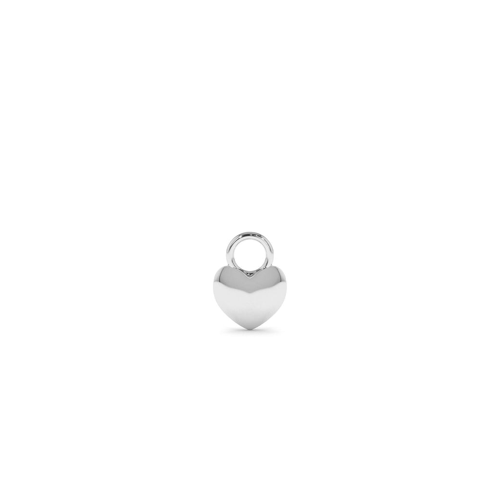 Dome Heart Hoop Charm in 14K Gold — view 2