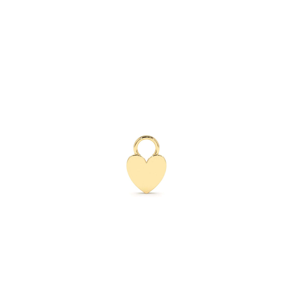 Flat Heart Hoop Charm in 14K Gold — view 1