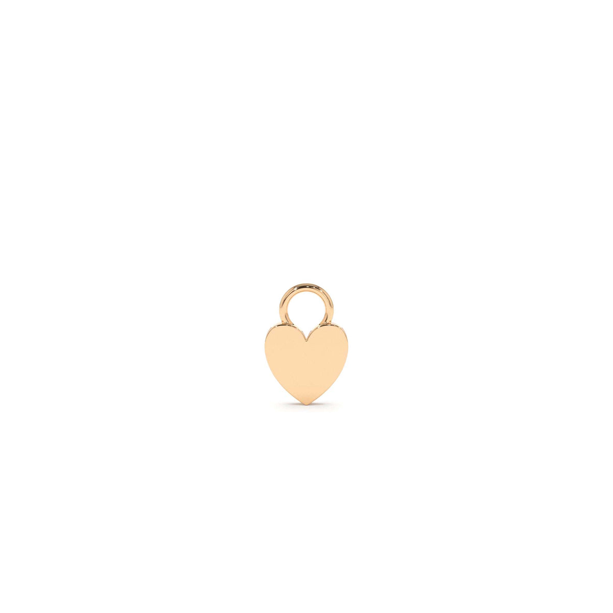 Flat Heart Hoop Charm in 14K Gold — view 3