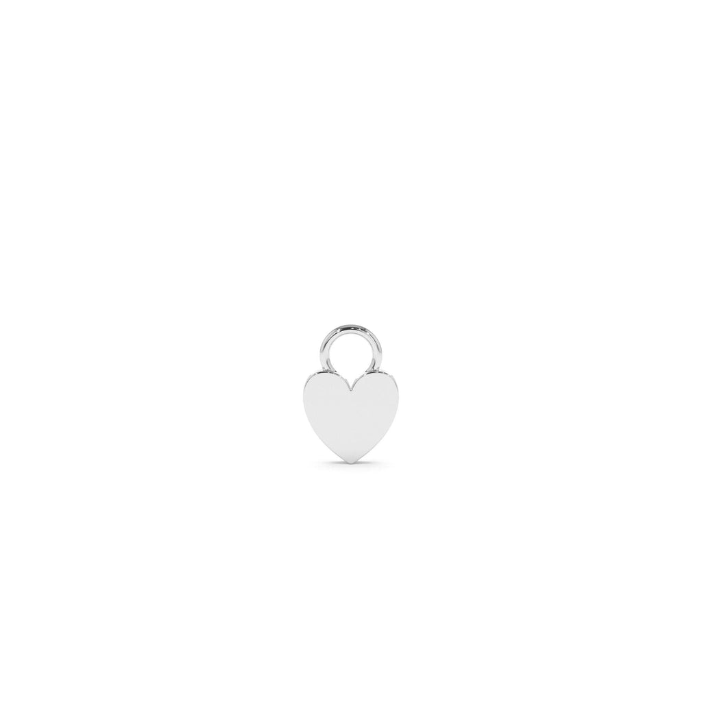 Flat Heart Hoop Charm in 14K Gold — view 2