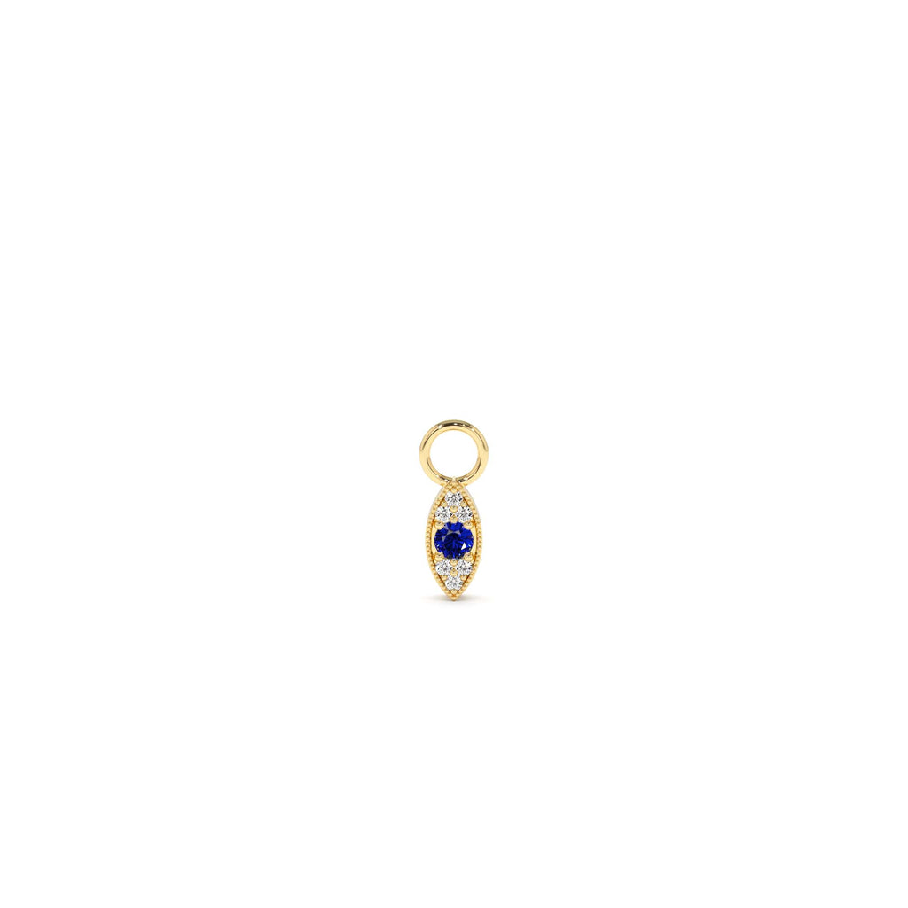 Evil Eye Hoop Charm in 14K Gold — view 1