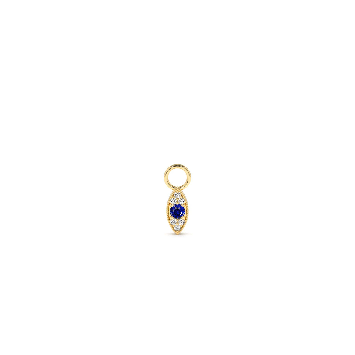 Evil Eye Hoop Charm in 14K Gold — view 1