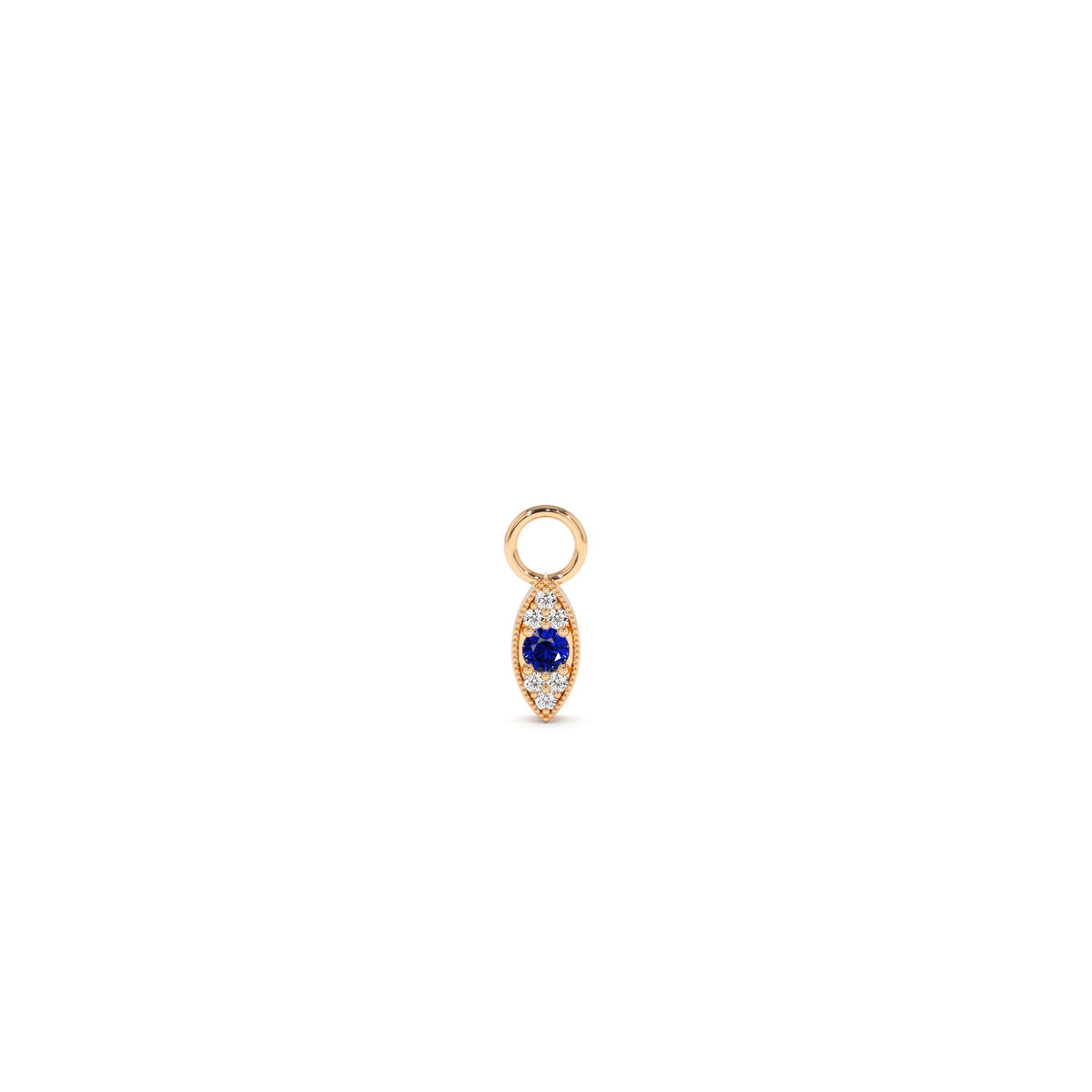 Evil Eye Hoop Charm in 14K Gold — view 3