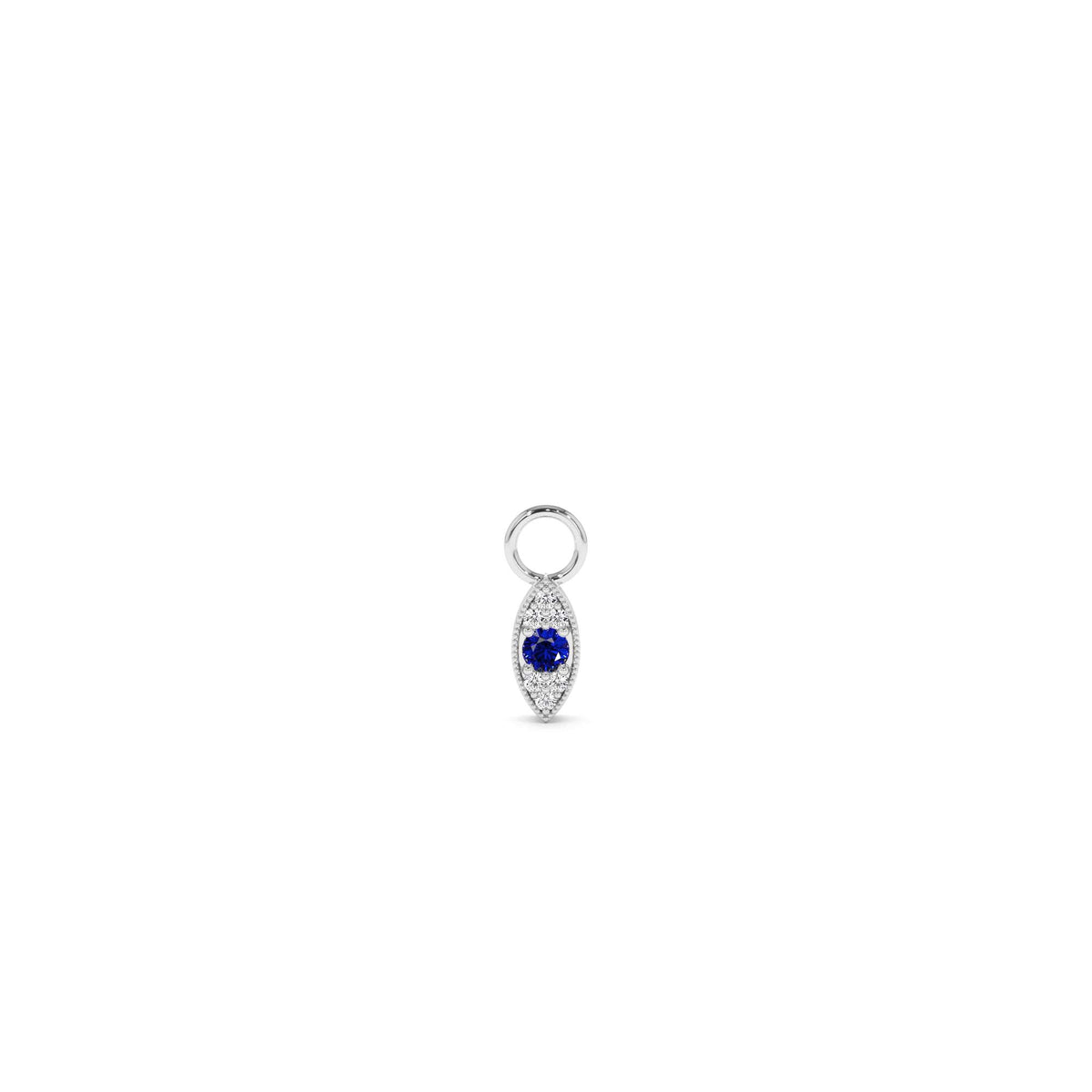 Evil Eye Hoop Charm in 14K Gold — view 2