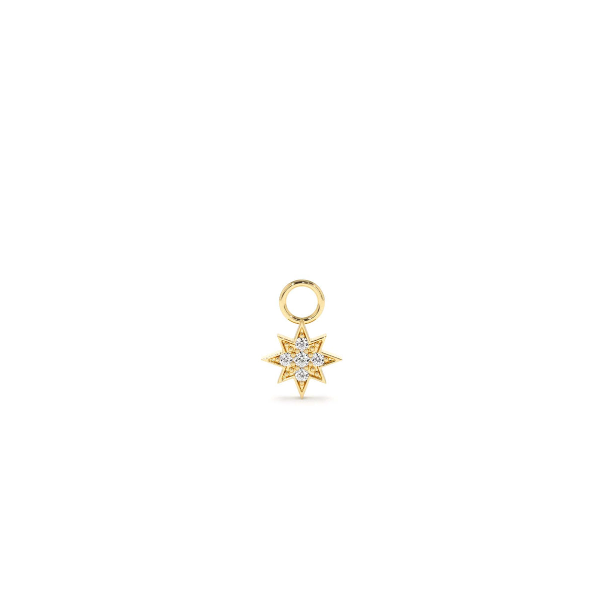 Diamond Star Hoop Charm in 14K Gold — view 1