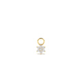 Diamond Flower Hoop Charm in 14K Gold — view 1