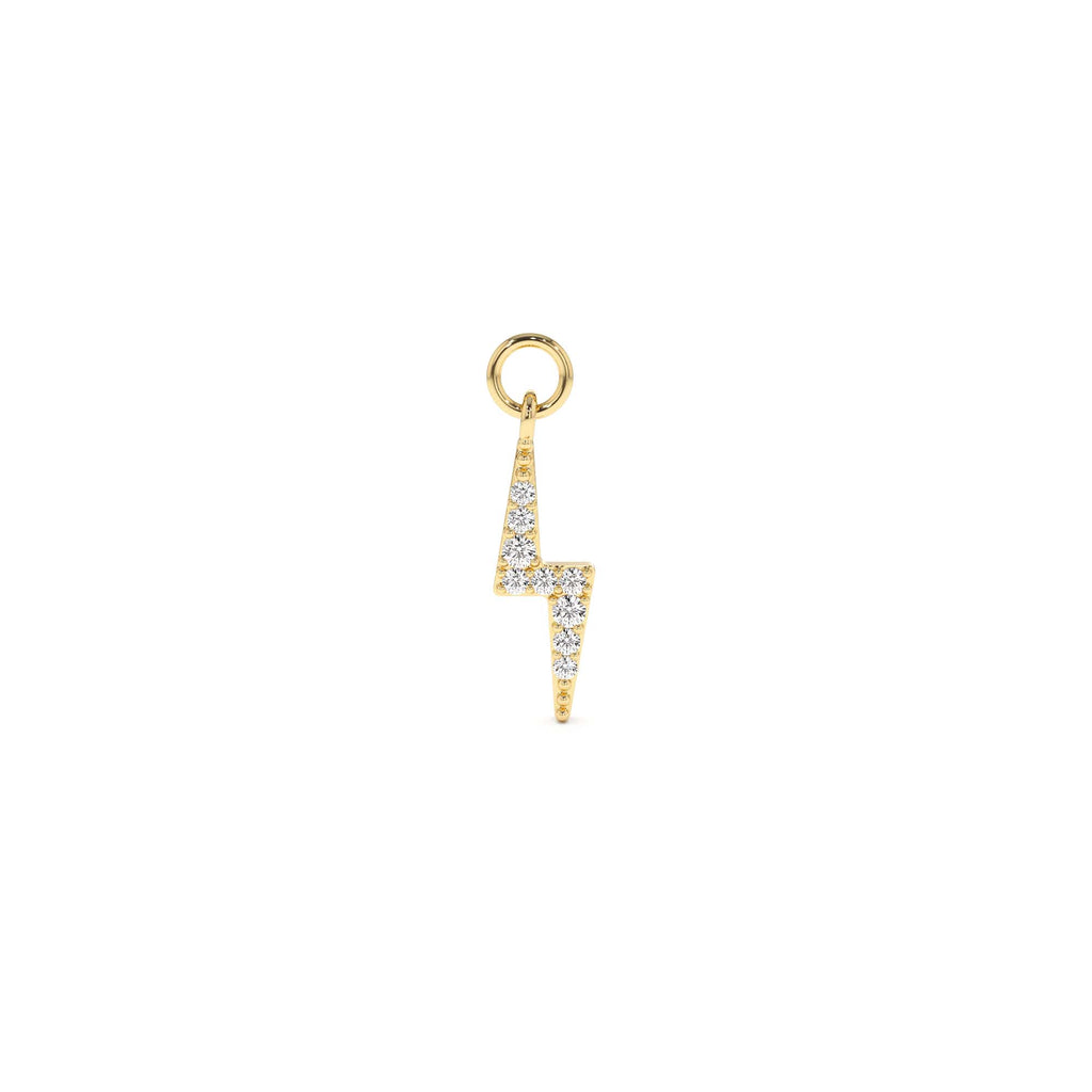 Diamond Lightning Hoop Charm in 14K Gold — view 1
