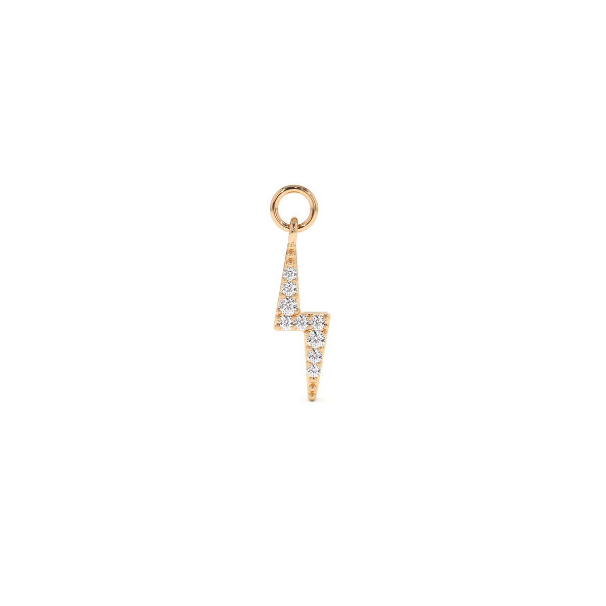 Diamond Lightning Hoop Charm in 14K Gold — view 3