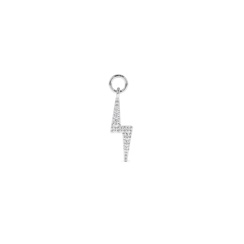 Diamond Lightning Hoop Charm in 14K Gold — view 2