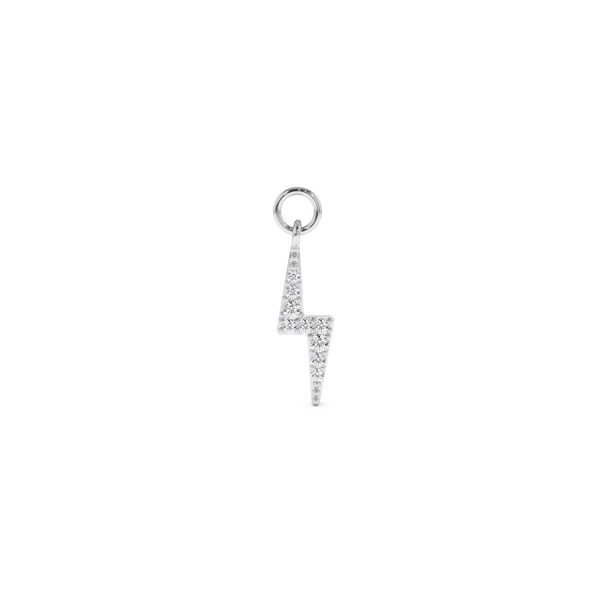 Diamond Lightning Hoop Charm in 14K Gold — view 2