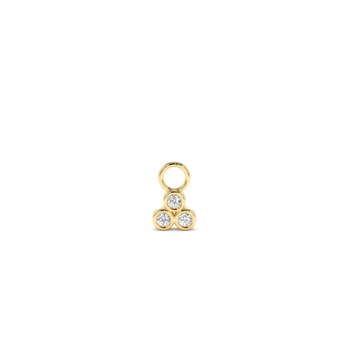Tri Bezel Hoop Charm in 14K Gold — view 1