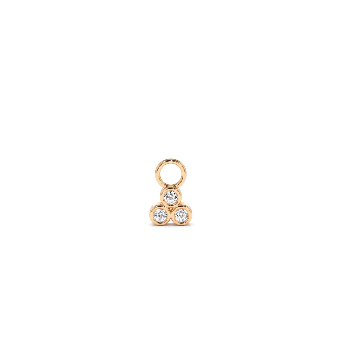 Tri Bezel Hoop Charm in 14K Gold — view 3