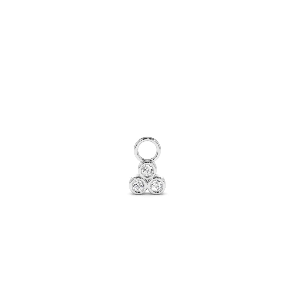 Tri Bezel Hoop Charm in 14K Gold — view 2