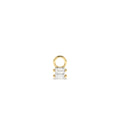 Double Baguette Hoop Charm in 14K Gold — view 1