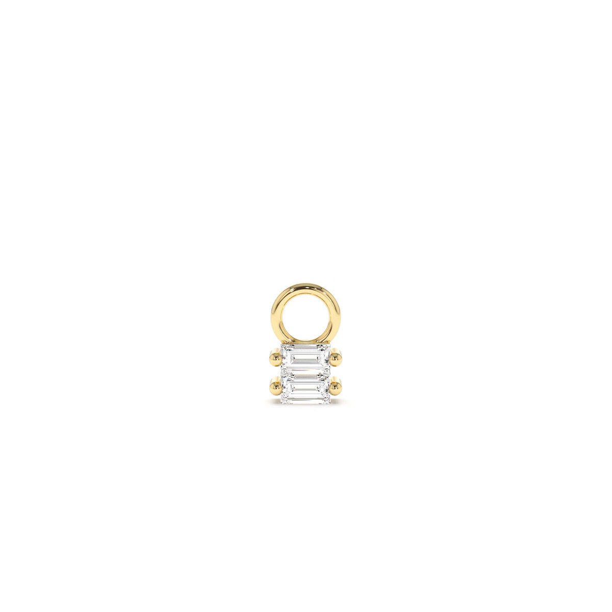 Double Baguette Hoop Charm in 14K Gold — view 1
