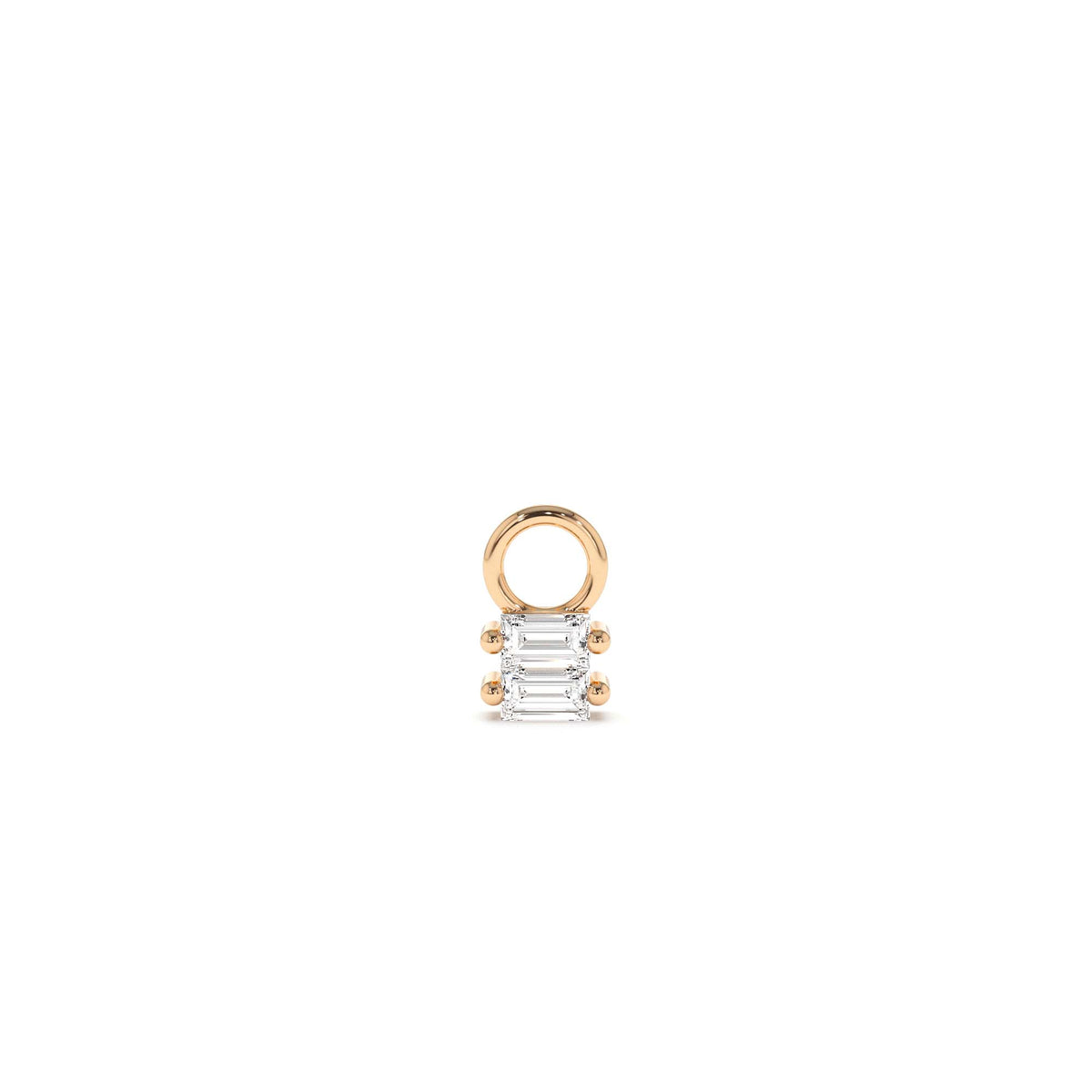 Double Baguette Hoop Charm in 14K Gold — view 3