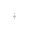 Diamond Cross Hoop Charm in 14K Gold — view 1
