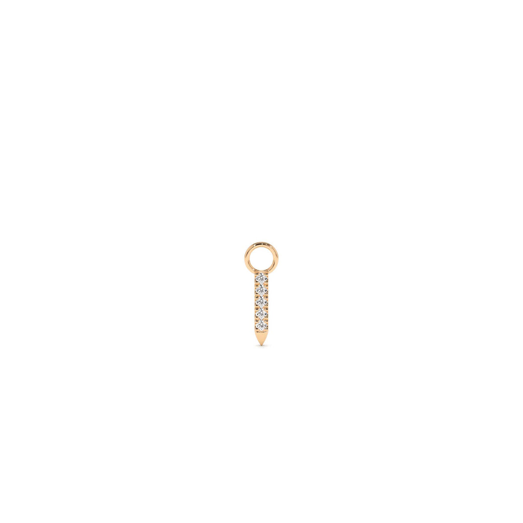 Diamond Spike Hoop Charm in 14K Gold — view 3