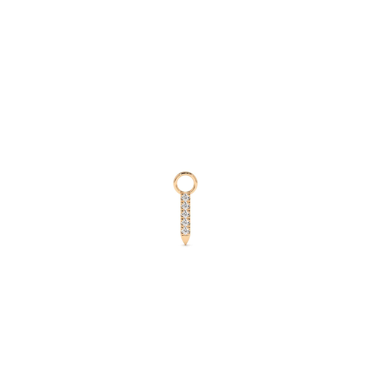 Diamond Spike Hoop Charm in 14K Gold — view 3