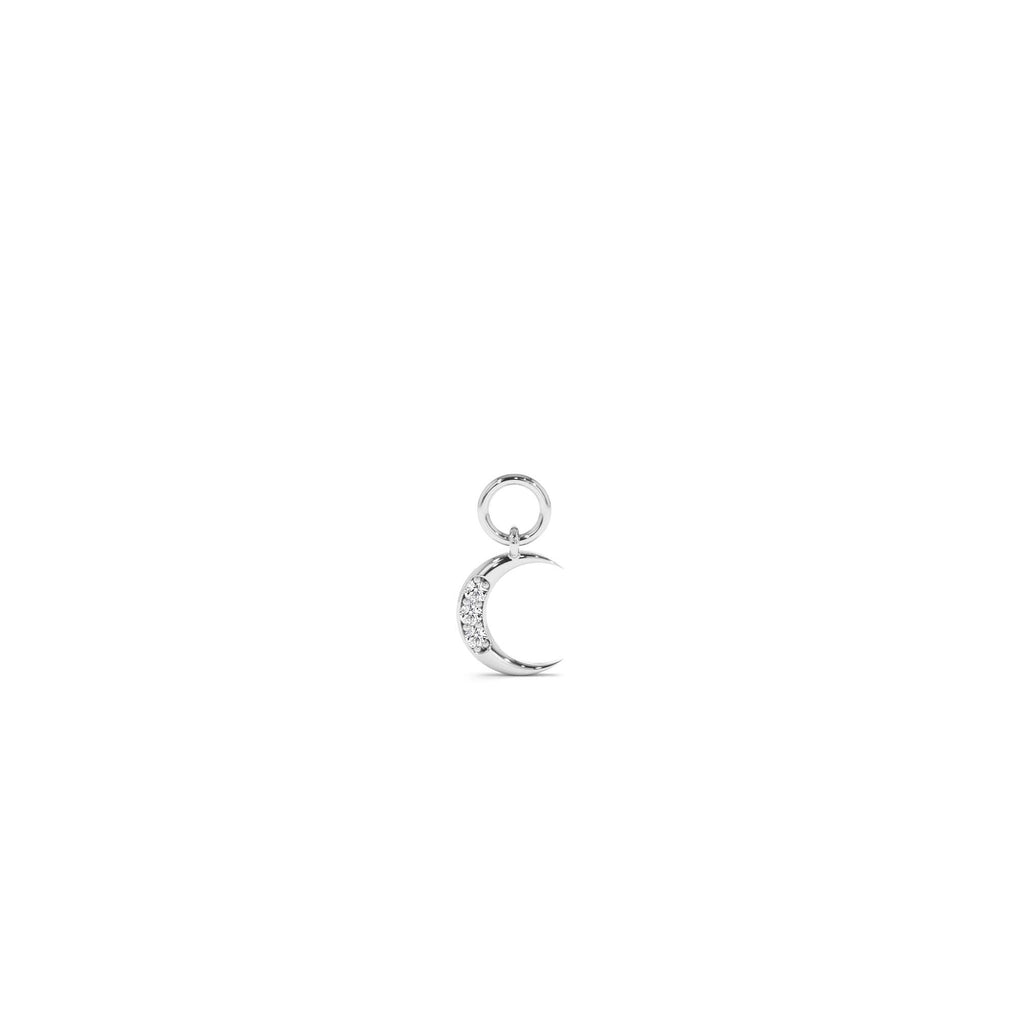 Diamond Crescent Hoop Charm in 14K Gold — view 2