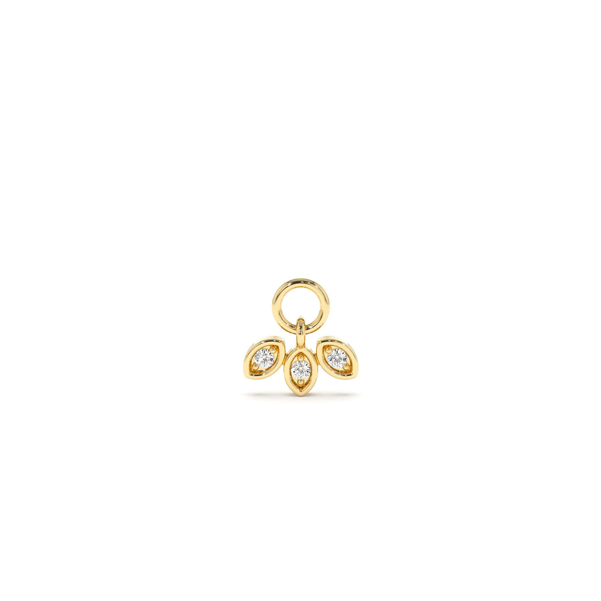 Leaf Shape Hoop Charm in 14K Gold — view 1