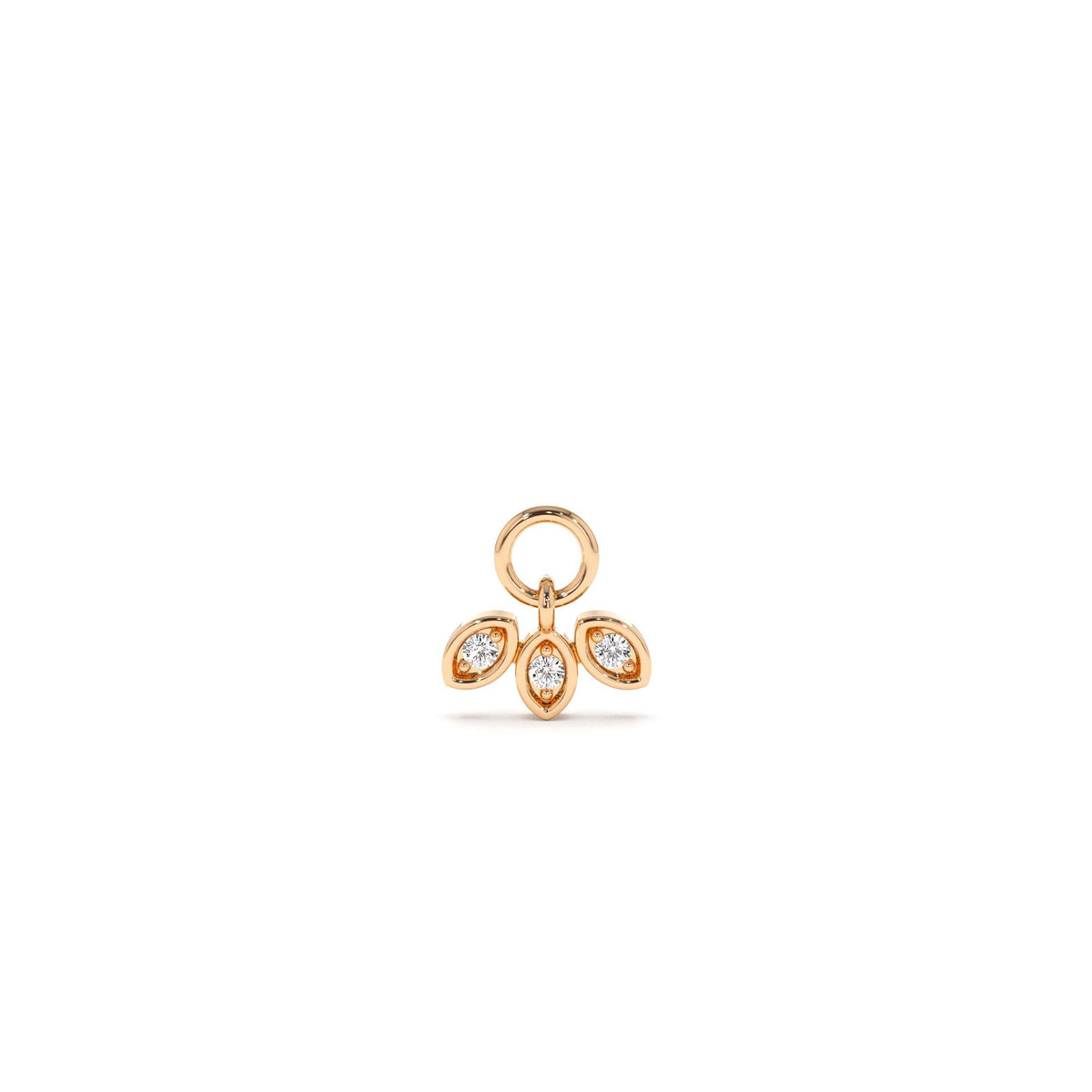 Leaf Shape Hoop Charm in 14K Gold — view 3