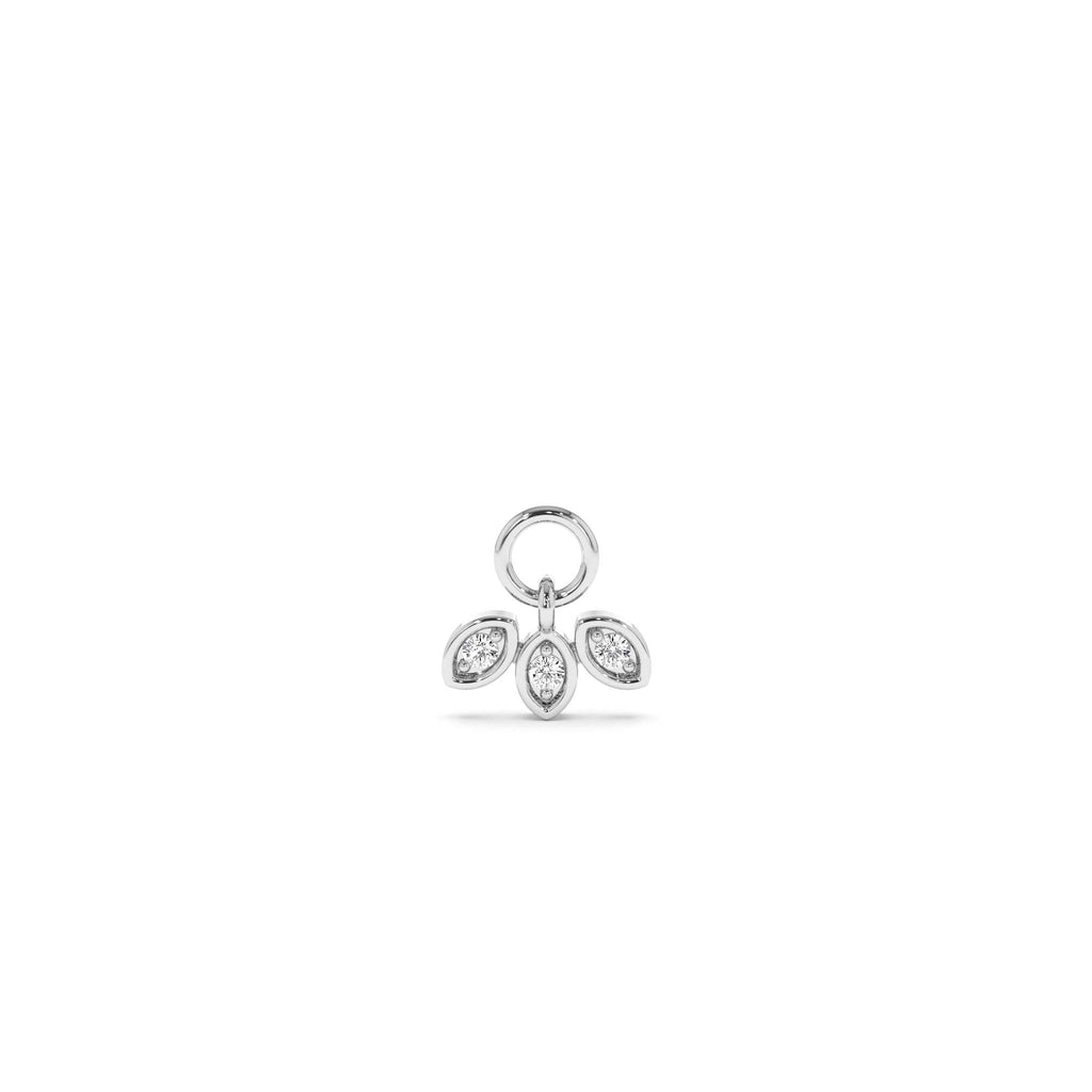 Leaf Shape Hoop Charm in 14K Gold — view 2