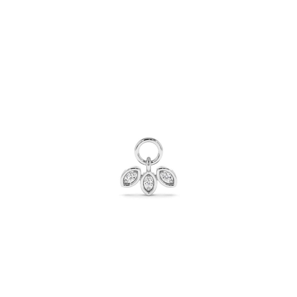 Leaf Shape Hoop Charm in 14K Gold — view 2