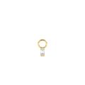 Single Baguette Hoop Charm in 14K Gold — view 1
