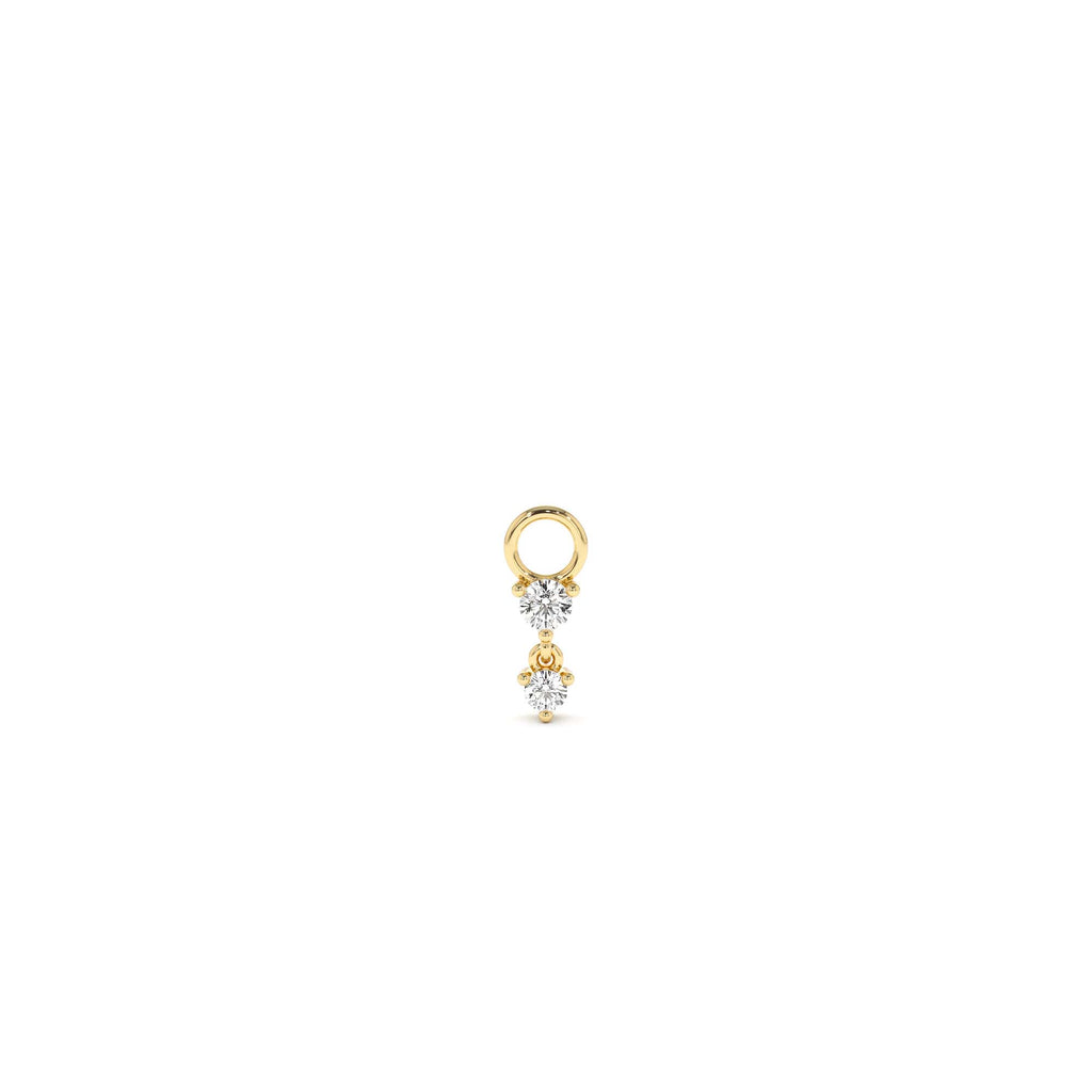 Diamond Dangle Hoop Charm in 14K Gold — view 1