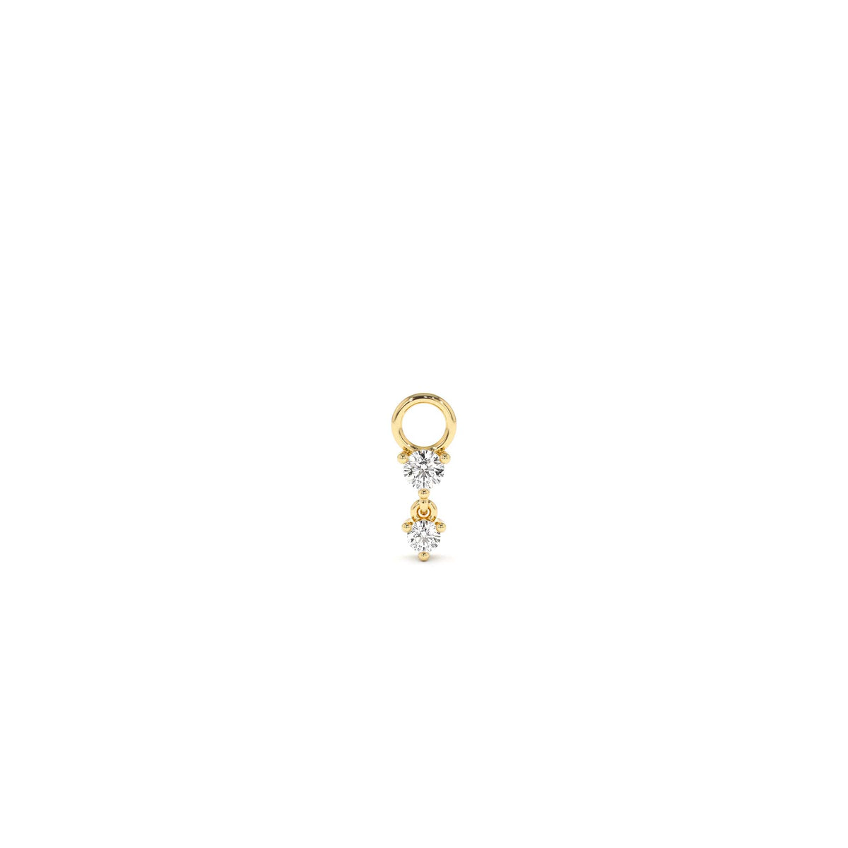 Diamond Dangle Hoop Charm in 14K Gold — view 1