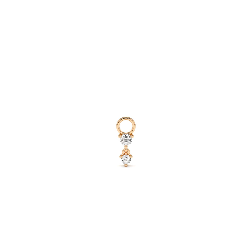 Diamond Dangle Hoop Charm in 14K Gold — view 3