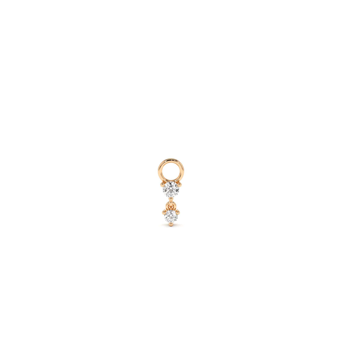 Diamond Dangle Hoop Charm in 14K Gold — view 3