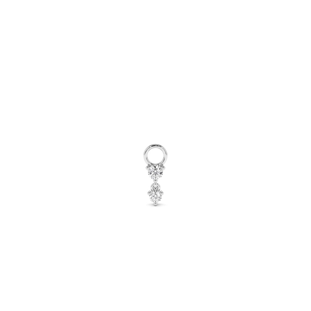 Diamond Dangle Hoop Charm in 14K Gold — view 2