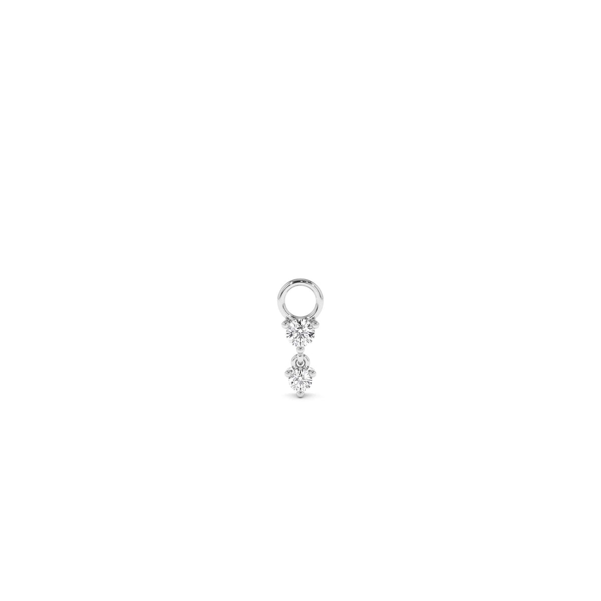Diamond Dangle Hoop Charm in 14K Gold — view 2
